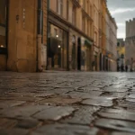 Metz Serpenoise : rue romaine sous le bitume, pavés et Porte Serpenoise