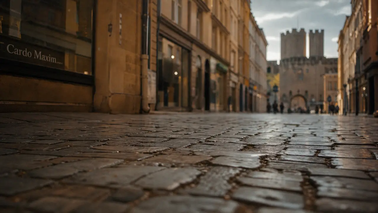 Metz Serpenoise : rue romaine sous le bitume, pavés et Porte Serpenoise