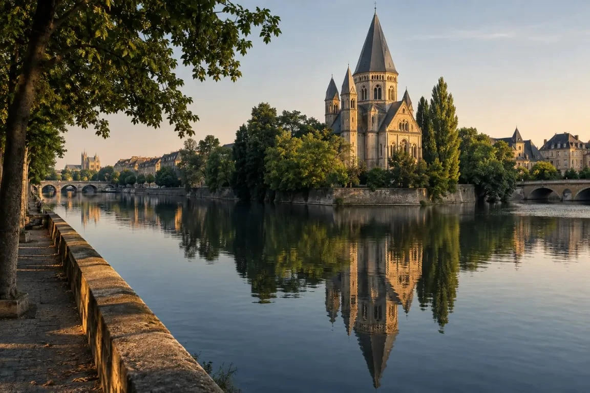 Visiter Metz : Temple Neuf et promenade au bord de la Moselle