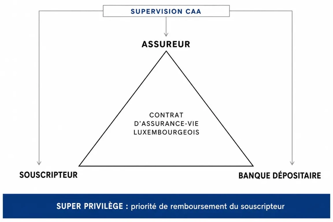 Schéma du triangle de sécurité d’un placement au luxembourg