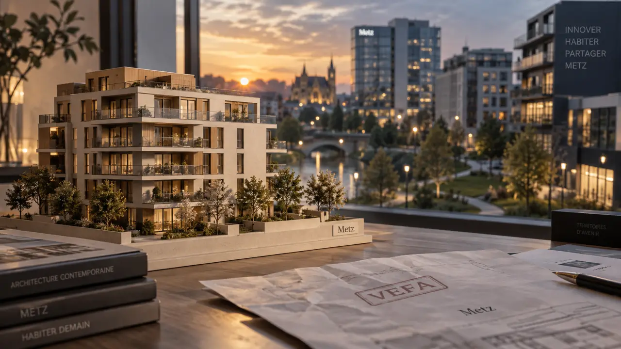Immobilier neuf Metz : maquette VEFA et quartier moderne