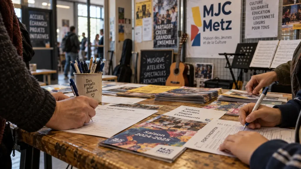 Maison de la culture et des loisirs metz : inscription et ateliers MCL Metz, mains tenant un stylo