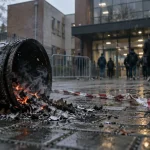 Feu de poubelle devant le lycée Léonard-de-Vinci à Montigny-lès-Metz