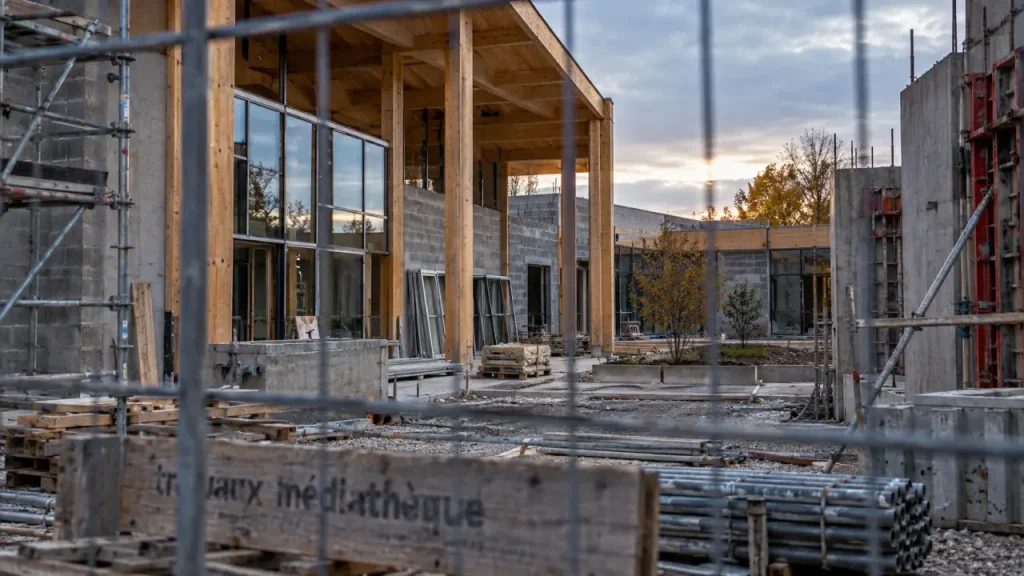 À Metz-Borny, le nouveau bâtiment de la médiathèque prend forme