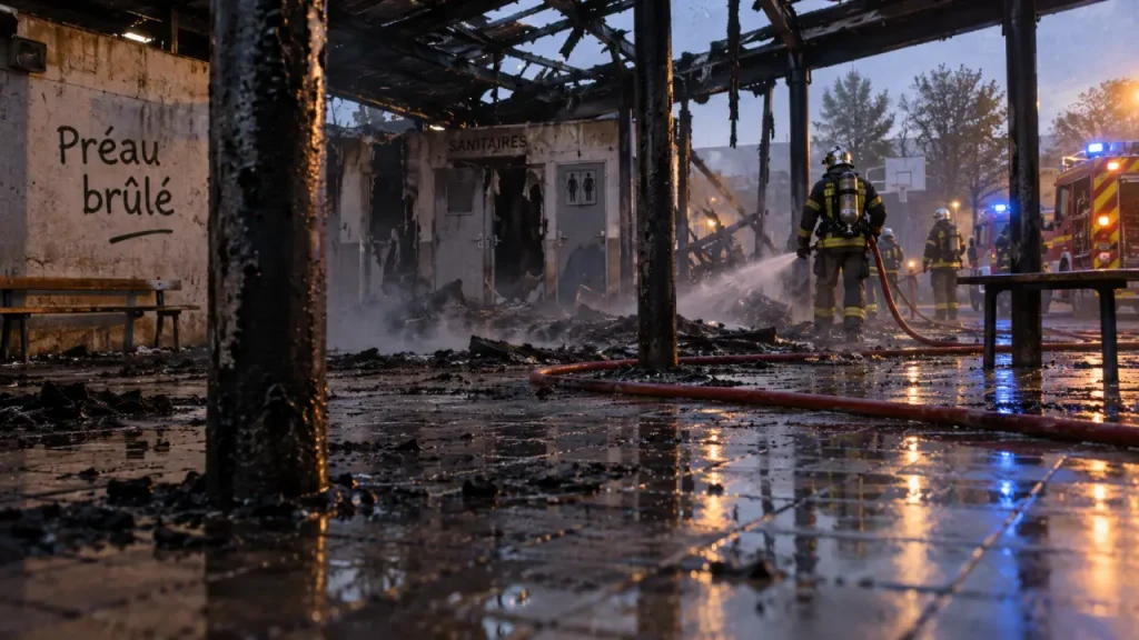Metz : le préau du collège François-Rabelais détruit par un incendie