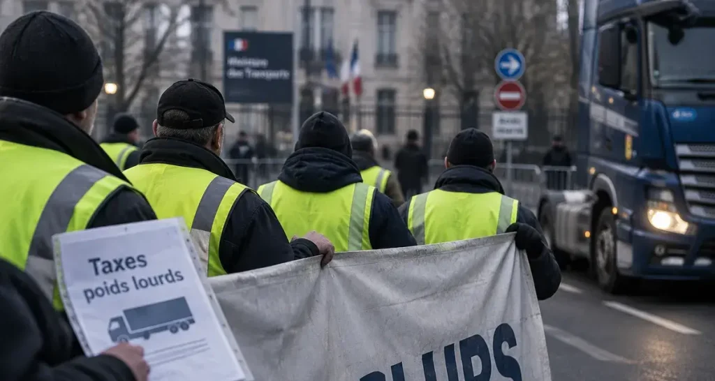 À Metz, les transporteurs routiers réclament le report des taxes poids lourds