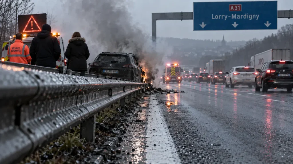 Incendie de véhicule sur l'A31 : perturbations près de Metz ce samedi